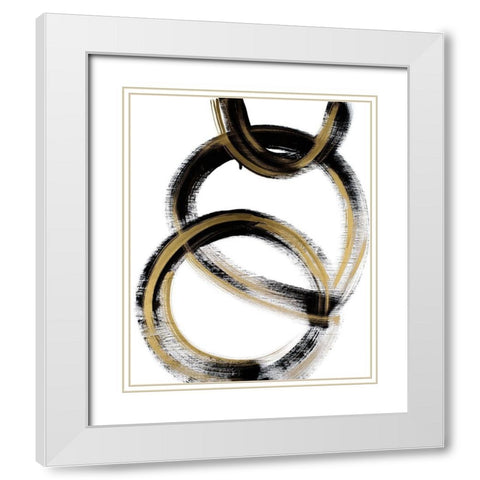 Modern Flow With Gold White Modern Wood Framed Art Print with Double Matting by Bryant, Susan
