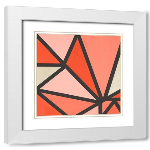 Mindful Peachy I White Modern Wood Framed Art Print with Double Matting by Bryant, Susan
