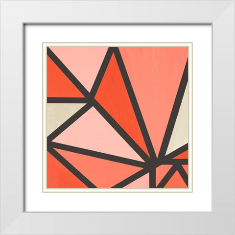 Mindful Peachy I White Modern Wood Framed Art Print with Double Matting by Bryant, Susan