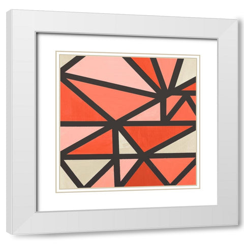 Mindful Peachy II White Modern Wood Framed Art Print with Double Matting by Bryant, Susan