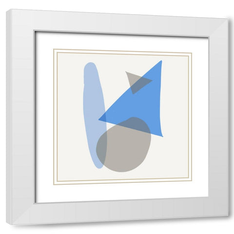 Mindful Blue II White Modern Wood Framed Art Print with Double Matting by Bryant, Susan