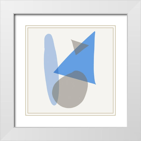 Mindful Blue II White Modern Wood Framed Art Print with Double Matting by Bryant, Susan