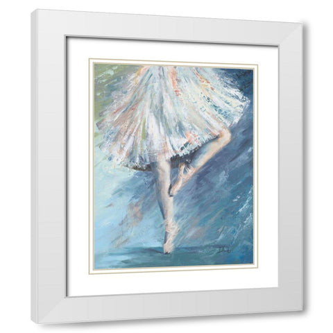 Ballerina White Modern Wood Framed Art Print with Double Matting by Pinto, Patricia