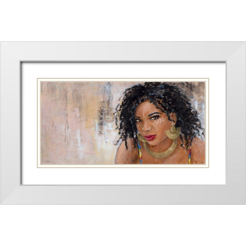 Adorned Woman White Modern Wood Framed Art Print with Double Matting by Loreth, Lanie
