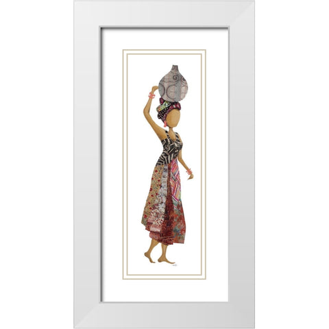 Xhose Woman of Pottery I White Modern Wood Framed Art Print with Double Matting by Ritter, Gina