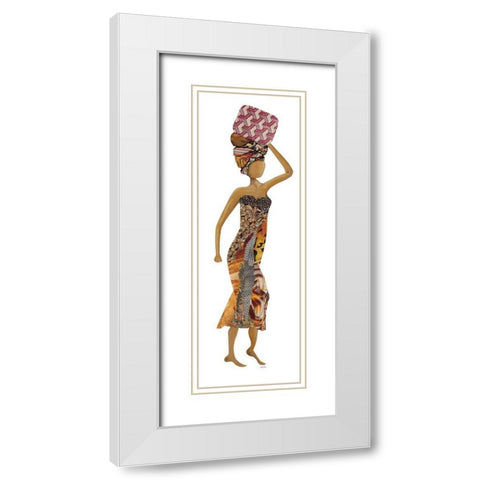 Xhose Woman of Pottery II White Modern Wood Framed Art Print with Double Matting by Ritter, Gina