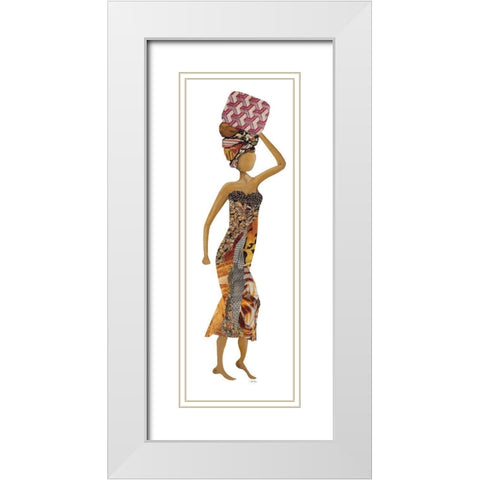 Xhose Woman of Pottery II White Modern Wood Framed Art Print with Double Matting by Ritter, Gina