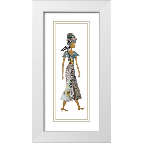 Xhose Headwrap Woman White Modern Wood Framed Art Print with Double Matting by Ritter, Gina