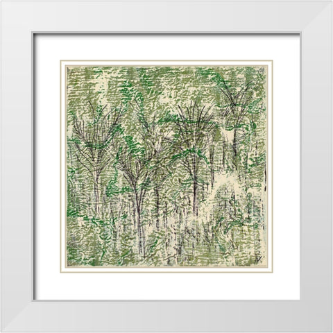 Asian Palms White Modern Wood Framed Art Print with Double Matting by Gonzalez, Roberto