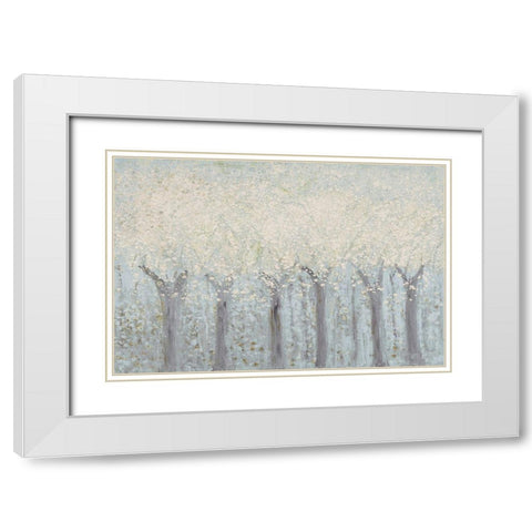 Spring Trees White Modern Wood Framed Art Print with Double Matting by Gonzalez, Roberto