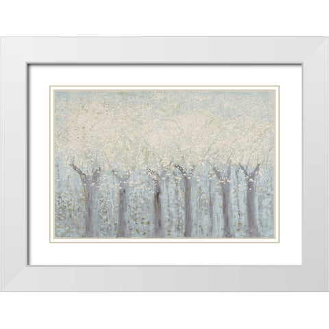 Spring Trees White Modern Wood Framed Art Print with Double Matting by Gonzalez, Roberto