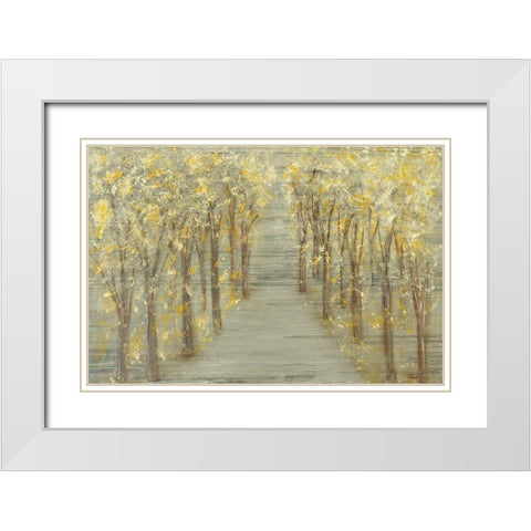 Gold Forest White Modern Wood Framed Art Print with Double Matting by Gonzalez, Roberto