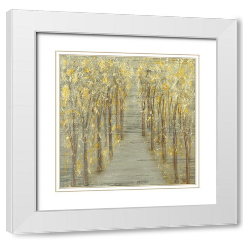 Gold Forest White Modern Wood Framed Art Print with Double Matting by Gonzalez, Roberto