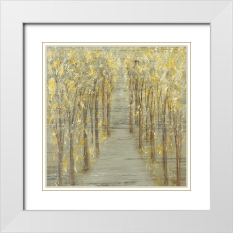 Gold Forest White Modern Wood Framed Art Print with Double Matting by Gonzalez, Roberto