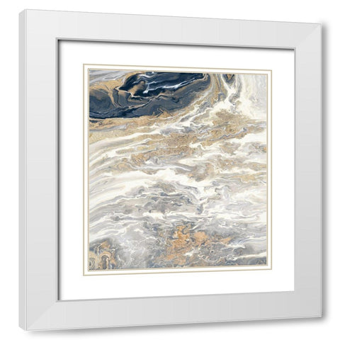 Gold And Gray Oasis White Modern Wood Framed Art Print with Double Matting by Gonzalez, Roberto