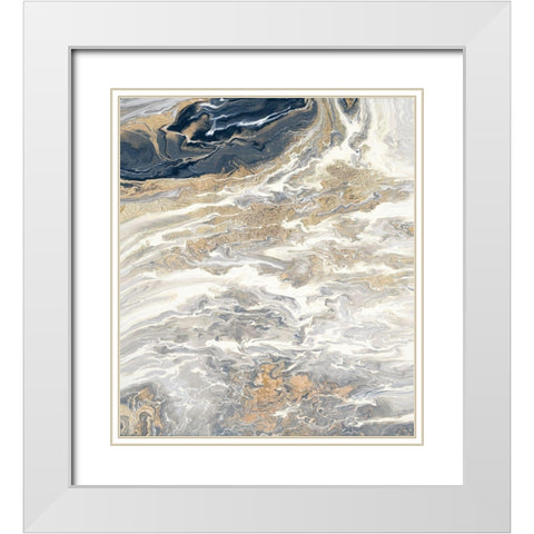 Gold And Gray Oasis White Modern Wood Framed Art Print with Double Matting by Gonzalez, Roberto