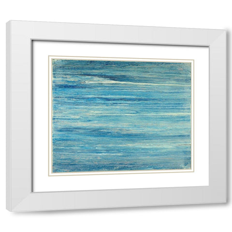 Aqua Pasiva White Modern Wood Framed Art Print with Double Matting by Gonzalez, Roberto