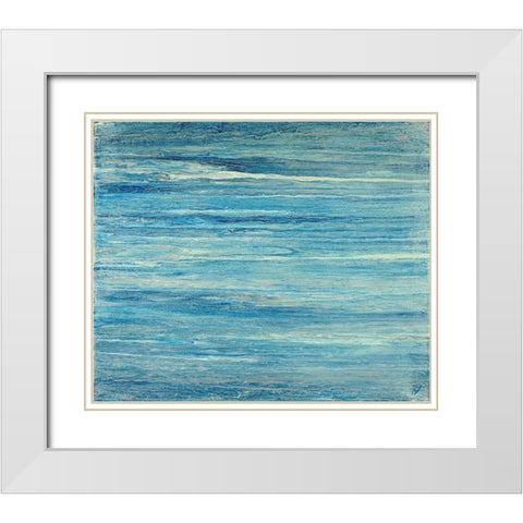 Aqua Pasiva White Modern Wood Framed Art Print with Double Matting by Gonzalez, Roberto