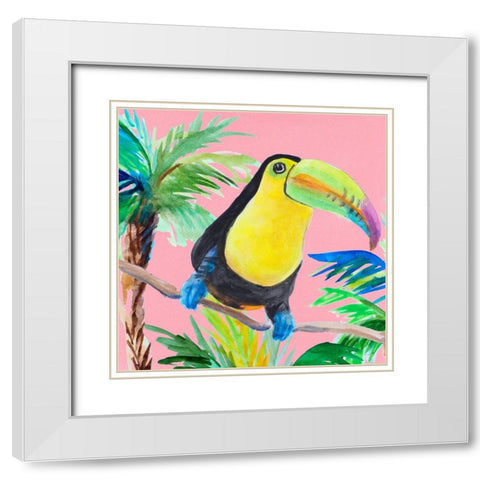 Tropical Tucan II White Modern Wood Framed Art Print with Double Matting by Loreth, Lanie