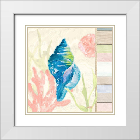 Pastel Coastal IV White Modern Wood Framed Art Print with Double Matting by DeRice, Julie