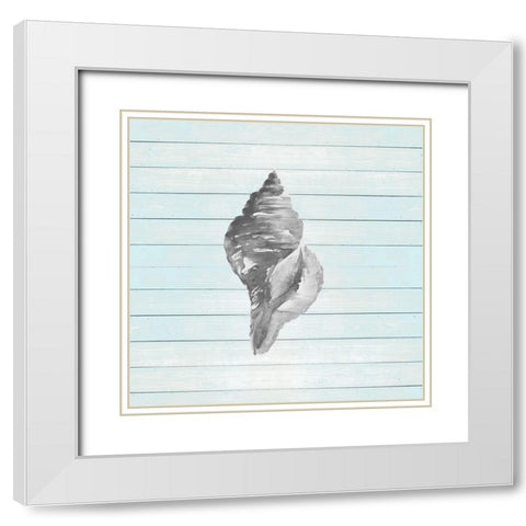 Coastal on Blue Wood I White Modern Wood Framed Art Print with Double Matting by DeRice, Julie