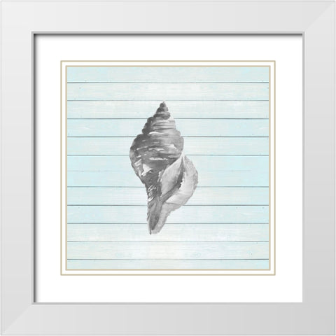 Coastal on Blue Wood I White Modern Wood Framed Art Print with Double Matting by DeRice, Julie