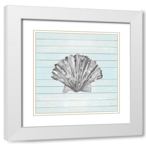 Coastal on Blue Wood II White Modern Wood Framed Art Print with Double Matting by DeRice, Julie
