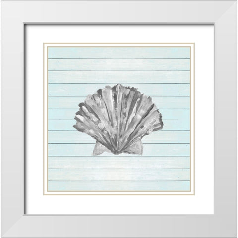 Coastal on Blue Wood II White Modern Wood Framed Art Print with Double Matting by DeRice, Julie