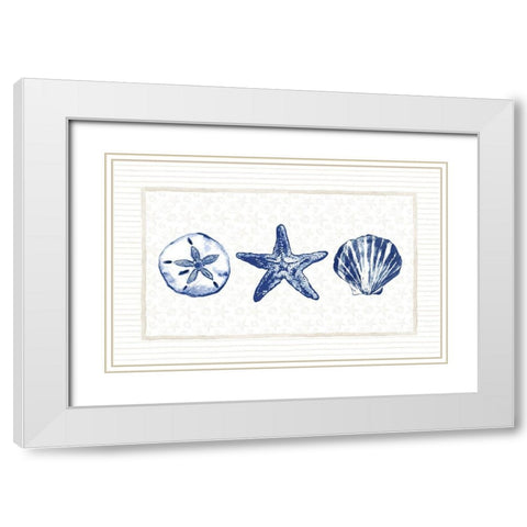 Blue Ocean Collection White Modern Wood Framed Art Print with Double Matting by Gaynor, Janice