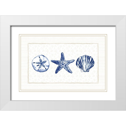 Blue Ocean Collection White Modern Wood Framed Art Print with Double Matting by Gaynor, Janice