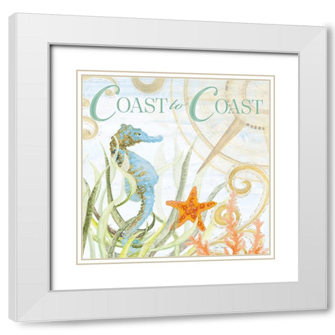Ocean to Ocean White Modern Wood Framed Art Print with Double Matting by Gaynor, Janice