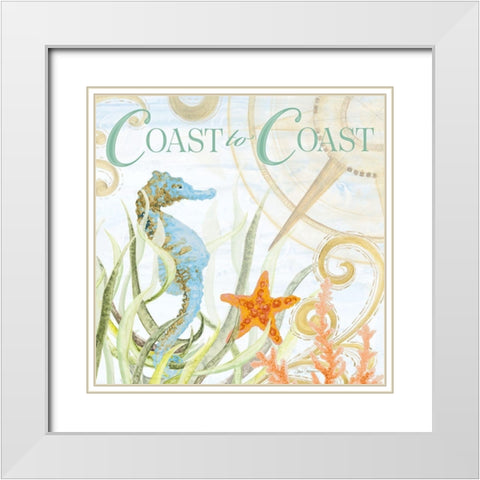 Ocean to Ocean White Modern Wood Framed Art Print with Double Matting by Gaynor, Janice