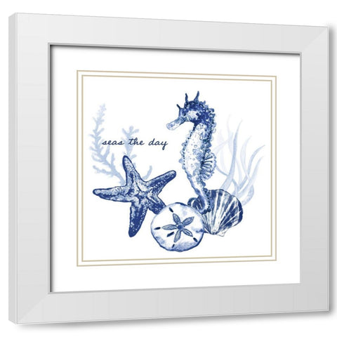 Seas The Day White Modern Wood Framed Art Print with Double Matting by Gaynor, Janice