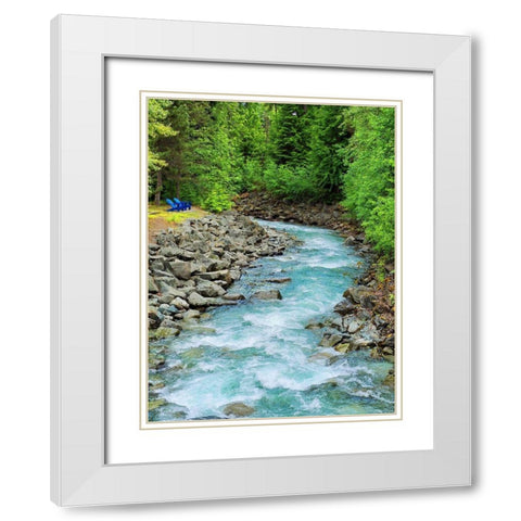 Countryside River White Modern Wood Framed Art Print with Double Matting by Peck, Gail