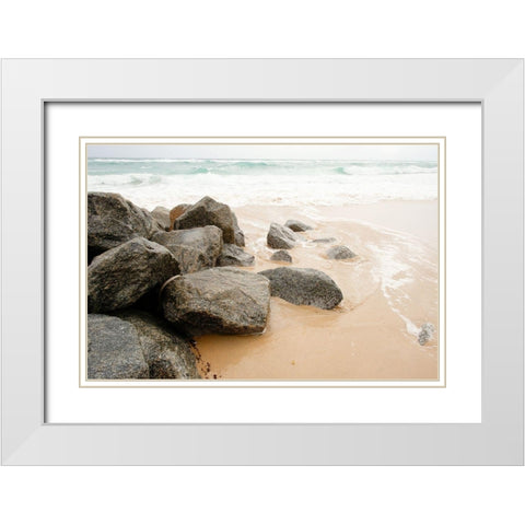 Beachy Shores White Modern Wood Framed Art Print with Double Matting by Bill Carson Photography