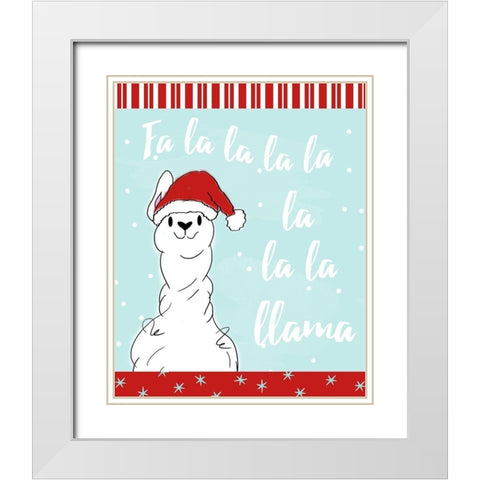 Fa La Llama White Modern Wood Framed Art Print with Double Matting by Quach, Anna