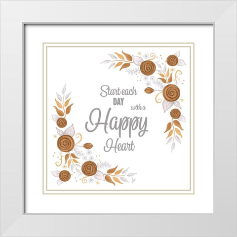 Harvest Floral II White Modern Wood Framed Art Print with Double Matting by Metz, Andi