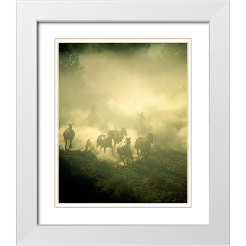 Stampede White Modern Wood Framed Art Print with Double Matting by Jimmyz