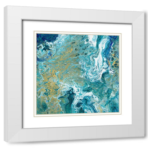 Earth Essence I White Modern Wood Framed Art Print with Double Matting by Hakimipour, Tiffany
