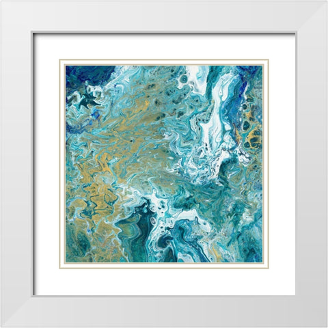 Earth Essence I White Modern Wood Framed Art Print with Double Matting by Hakimipour, Tiffany