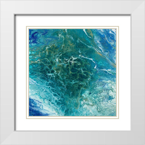 Earth Essence II White Modern Wood Framed Art Print with Double Matting by Hakimipour, Tiffany