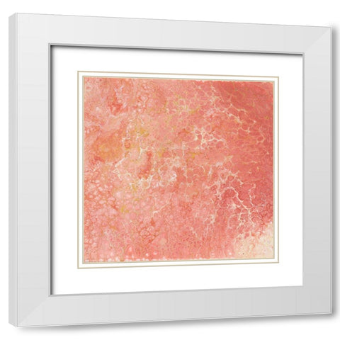 Modern Peach Flow I White Modern Wood Framed Art Print with Double Matting by Hakimipour, Tiffany