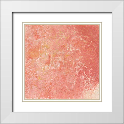 Modern Peach Flow I White Modern Wood Framed Art Print with Double Matting by Hakimipour, Tiffany
