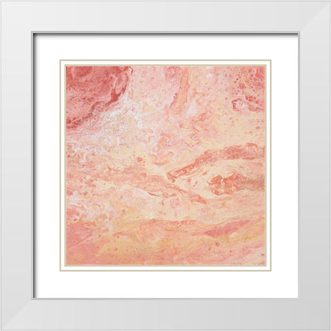 Modern Peach Flow II White Modern Wood Framed Art Print with Double Matting by Hakimipour, Tiffany