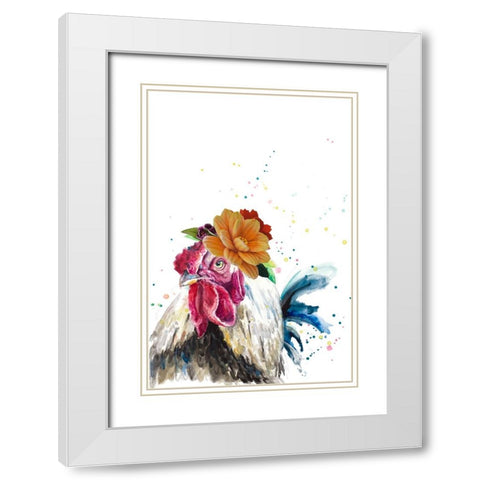 Cute Chicken White Modern Wood Framed Art Print with Double Matting by Pinto, Patricia