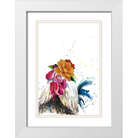 Cute Chicken White Modern Wood Framed Art Print with Double Matting by Pinto, Patricia