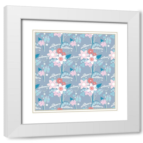 Hedgrow Lane Pattern White Modern Wood Framed Art Print with Double Matting by Gardner, Sarah
