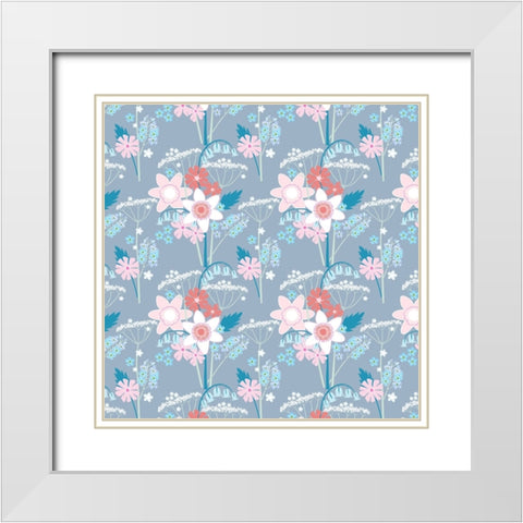 Hedgrow Lane Pattern White Modern Wood Framed Art Print with Double Matting by Gardner, Sarah