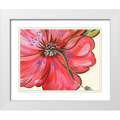 Vibrant Tropical Flower White Modern Wood Framed Art Print with Double Matting by Del Sol, Ani