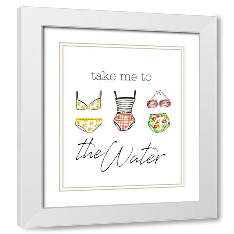 Take Me to the Water White Modern Wood Framed Art Print with Double Matting by Del Sol, Ani